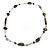Long Shell, Simulated Pearl & Wood Bead Necklace (Beige, White & Brown) - 110cm Length - view 7