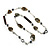 Long Shell, Simulated Pearl & Wood Bead Necklace (Beige, White & Brown) - 110cm Length - view 3