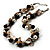 Exquisite Faux Pearl & Shell Composite Silver Tone Link Necklace (Antique White & Black) - view 8