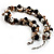Exquisite Faux Pearl & Shell Composite Silver Tone Link Necklace (Antique White & Black) - view 10