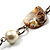 Long Shell Composite & Imitation Pearl Bead Silver Tone Necklace (120cm) - view 5