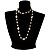 Long Shell Composite & Imitation Pearl Bead Silver Tone Necklace (120cm) - view 3
