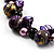 Purple Shell, Wood & Simulated Pearl Bead Cluster Necklace - view 4