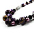 Purple Shell, Wood & Simulated Pearl Bead Cluster Necklace - view 7