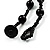 Glass & Shell Bead Tassel Necklace (Black & White) - view 7