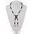 Glass & Shell Bead Tassel Necklace (Black & White) - view 2