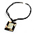 Square Mother of Pearl Cotton Cord Pendant Necklace - view 5