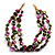3 Strand Multicoloured - Composite Bead Necklace - view 2