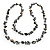 Ash Grey Shell & Imitation Pearl Bead Long Necklace - 140cm Length - view 6