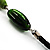 Olive Green Wood Bead Leather Style Cord Necklace - view 8