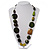 Olive Green Wood Bead Leather Style Cord Necklace