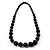 Black Wooden Bead Necklace - 70cm Length - view 7