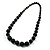 Black Wooden Bead Necklace - 70cm Length - view 8
