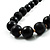 Black Wooden Bead Necklace - 70cm Length - view 3