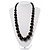 Black Wooden Bead Necklace - 70cm Length - view 2