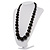 Black Wooden Bead Necklace - 70cm Length - view 9
