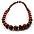 Brown Wooden Bead Necklace - 78cm Length - view 6