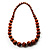 Brown Wooden Bead Necklace - 78cm Length - view 8