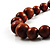 Brown Wooden Bead Necklace - 78cm Length - view 3