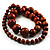Brown Wooden Bead Necklace - 78cm Length - view 5