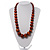 Brown Wooden Bead Necklace - 78cm Length - view 2