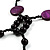 Glass & Shell Bead Tassel Necklace (Purple & Black) - view 6