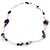Long Exquisite Glass & Shell Bead Necklace (Purple & Beige) - 100cm L - view 8
