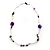 Long Exquisite Glass & Shell Bead Necklace (Purple & Beige) - 100cm L - view 9