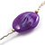 Long Exquisite Glass & Shell Bead Necklace (Purple & Beige) - 100cm L - view 7