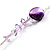 Long Exquisite Glass & Shell Bead Necklace (Purple & Beige) - 100cm L - view 6