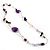 Long Exquisite Glass & Shell Bead Necklace (Purple & Beige) - 100cm L - view 10