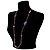 Long Exquisite Glass & Shell Bead Necklace (Purple & Beige) - 100cm L - view 3