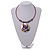 Purple & Magenta Glass, Shell & Mother of Pearl Floral Choker Necklace (Silver Tone) - view 3