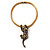 Gold Crystal Enamel 'Tiger' Mesh Magnetic Pendant Necklace - view 6