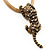 Gold Crystal Enamel 'Tiger' Mesh Magnetic Pendant Necklace - view 2