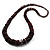 Long Dark Brown Button Wooden Bead Necklace