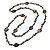 Long Ash Grey Shell & Nugget Bead Necklace - 125cm Length - view 3