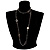 Long Ash Grey Shell & Nugget Bead Necklace - 125cm Length - view 2
