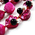3 Strand Black, White & Magenta Shell & Bead Necklace - view 5