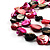 3 Strand Black & Magenta Shell - Composite Bead Necklace - view 7
