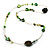 Long Exquisite Glass & Shell Bead Necklace (Grass Green & Olive Green) - 120cm Length - view 2