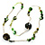 Long Exquisite Glass & Shell Bead Necklace (Grass Green & Olive Green) - 120cm Length - view 5