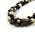 4 Strand Twisted Glass And Ceramic Choker Necklace (Black, White & Metallic Silver) - view 3
