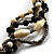 4 Strand Twisted Glass And Ceramic Choker Necklace (Black, White & Metallic Silver) - view 5