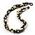 4 Strand Twisted Glass And Ceramic Choker Necklace (Black, White & Metallic Silver) - view 2