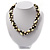 4 Strand Twisted Glass And Ceramic Choker Necklace (Black, White & Metallic Silver) - view 7