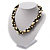4 Strand Twisted Glass And Ceramic Choker Necklace (Black, White & Metallic Silver) - view 4