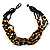Multistrand Glass And Shell - Composite Necklace (Black & Mustard) - view 6