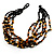 Multistrand Glass And Shell - Composite Necklace (Black & Mustard) - view 7