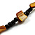 Multistrand Glass And Shell - Composite Necklace (Black & Mustard) - view 5